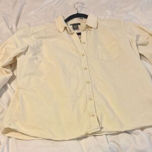 Eddie Bauer Women’s Button Down Blouse Size XXL Tall in Pale Yellow